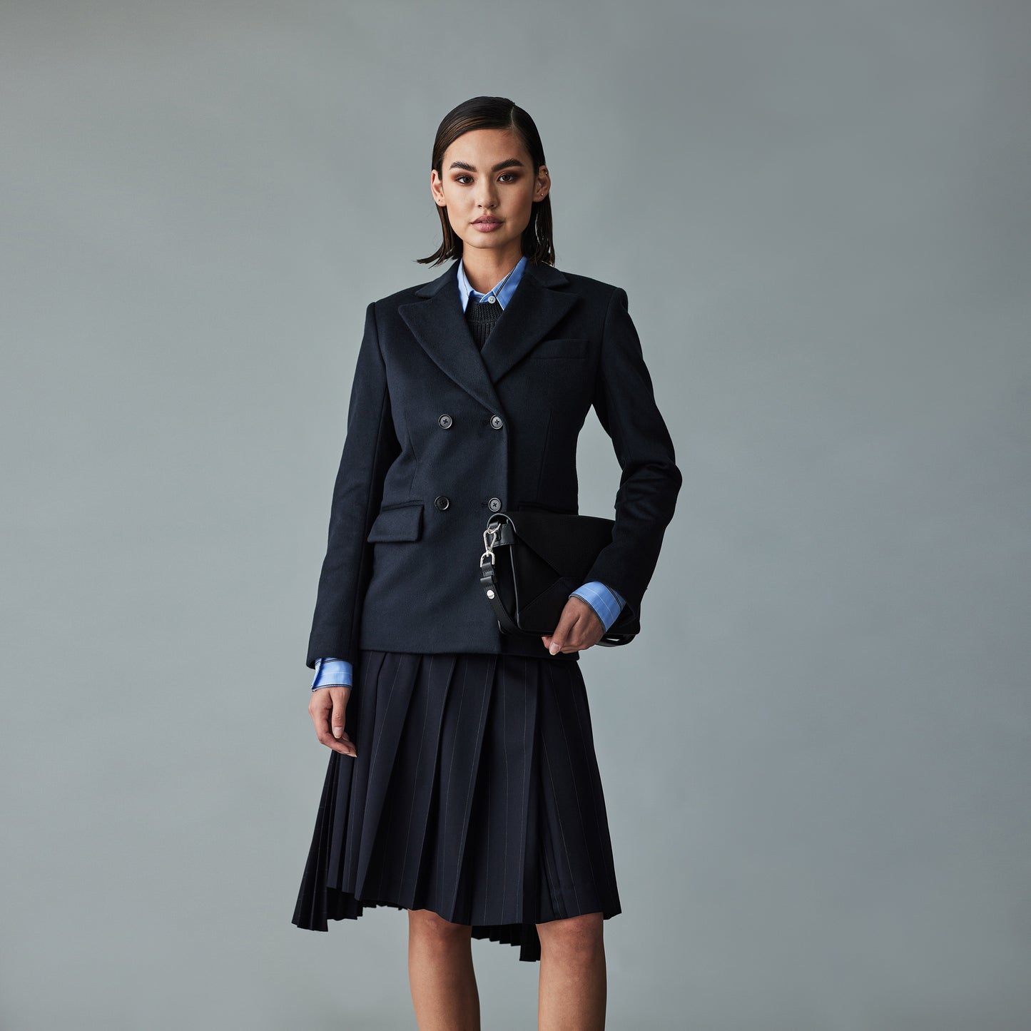 Asymmetric Pleated Skirt