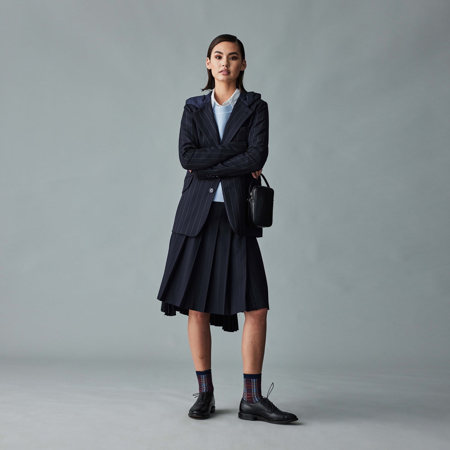 Asymmetric Pleated Skirt