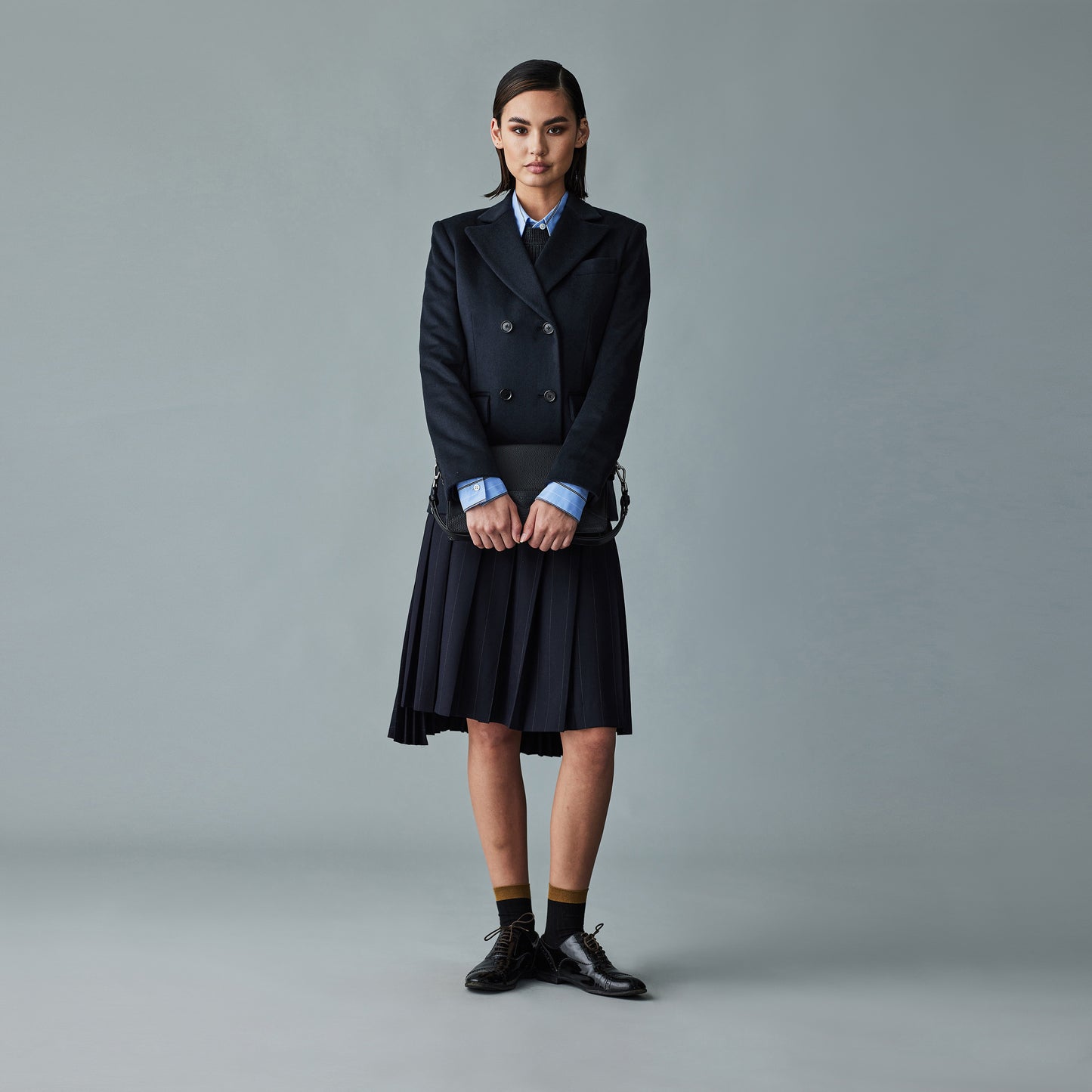 Asymmetric Pleated Skirt