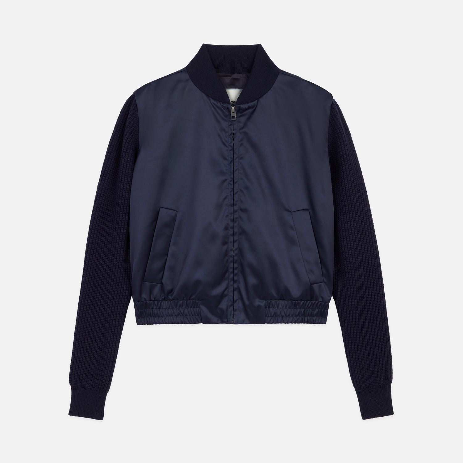 Picture of Mixed Media Cropped Bomber - Women's