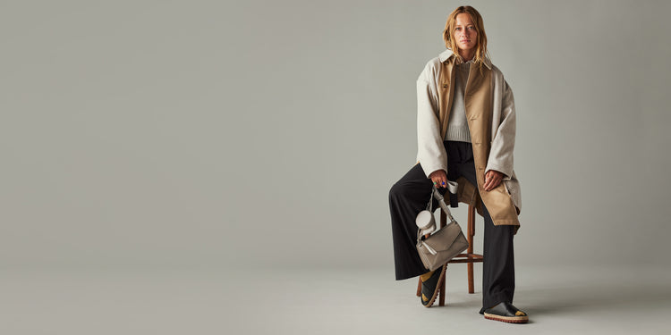 Model wearing WE-AR4 Capsule 002: Inside Out ready-to-wear